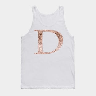 D rose gold glitter monogram letter Tank Top